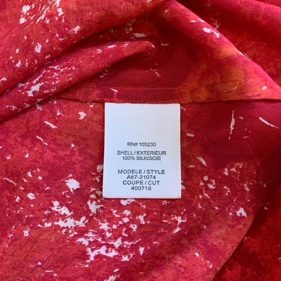 Joie red print silk racerback tank SZ M - Picture 4 of 4